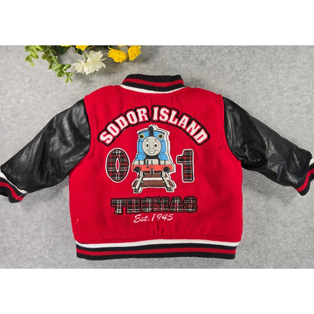 Thomas & Friends Nannette Red Black Varsity Jacket Toddler 12m Sodor Island 2009